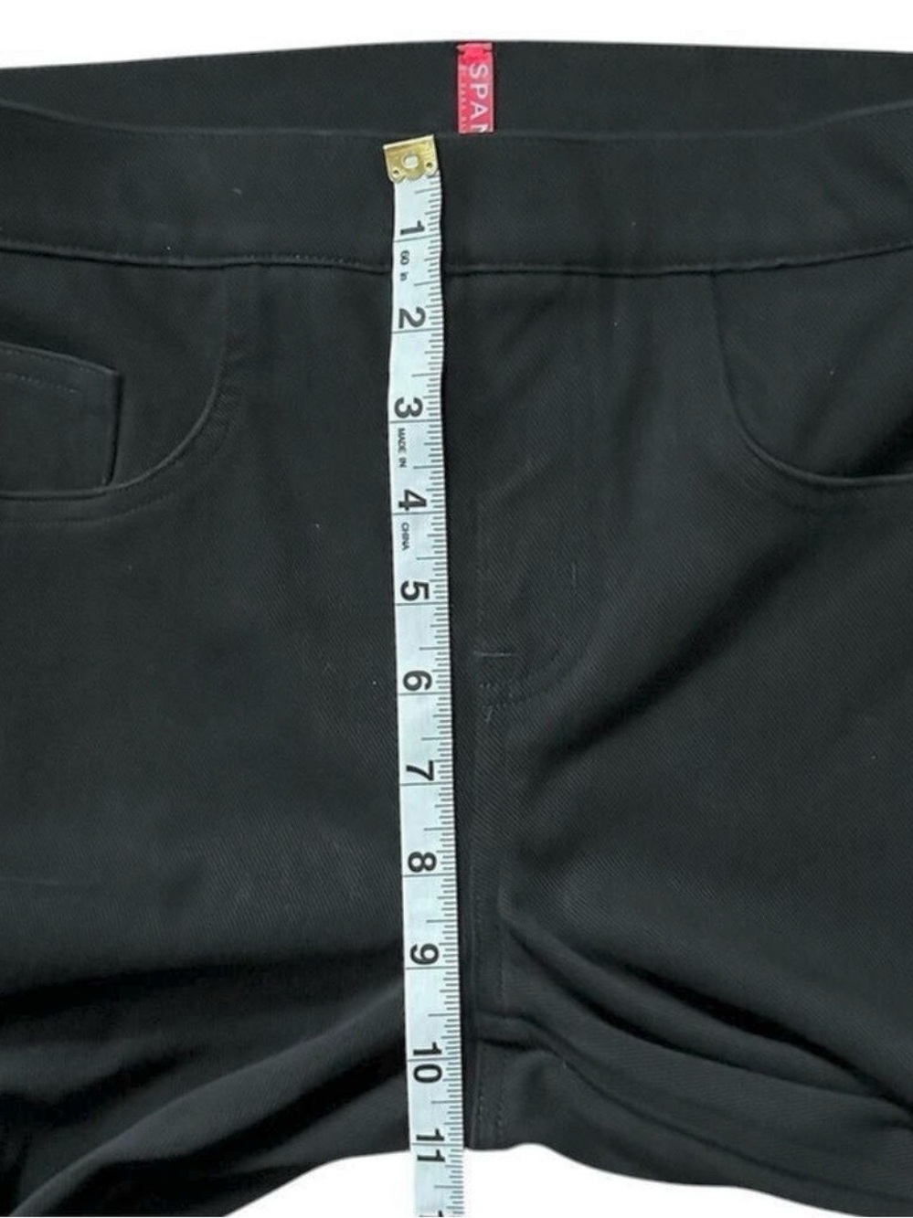 SPANX Jean-ish Black Ankle Mid-Rise Cotton Stretch Leggings Sz Small - Picture 7 of 11